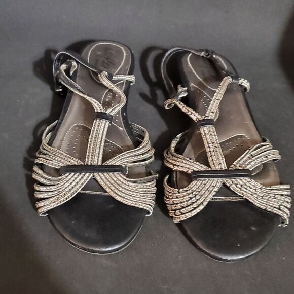Dexflex by Dexter Silver & Black Sandals (8) - Picture 2 of 6